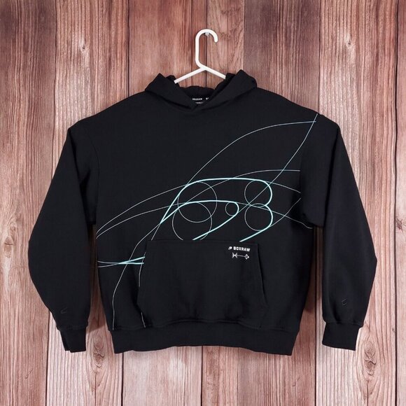 Boxraw Mens Size Small Disciplined Thought Action Oversized Hoodie Black - Picture 1 of 15